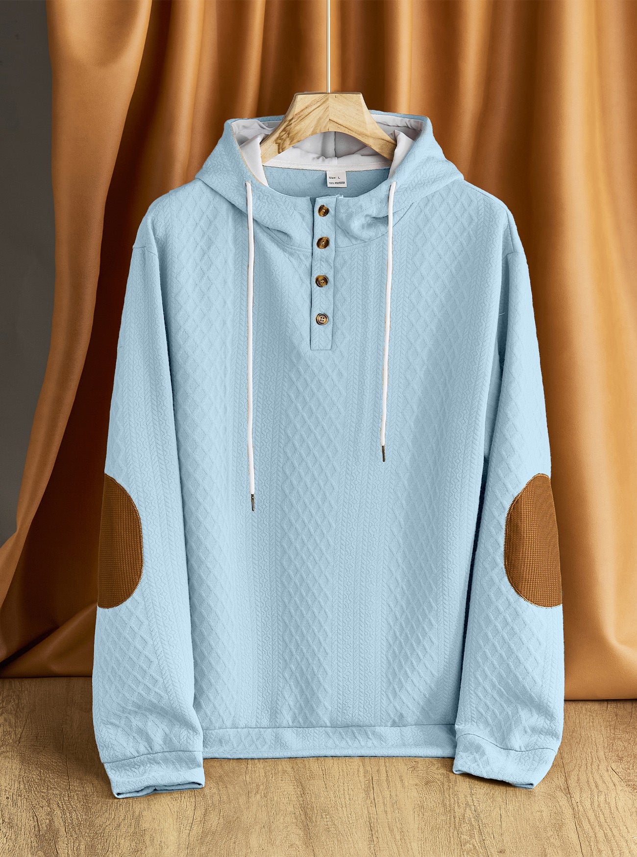 Men's solid color hooded embroidered sports sweatshirt