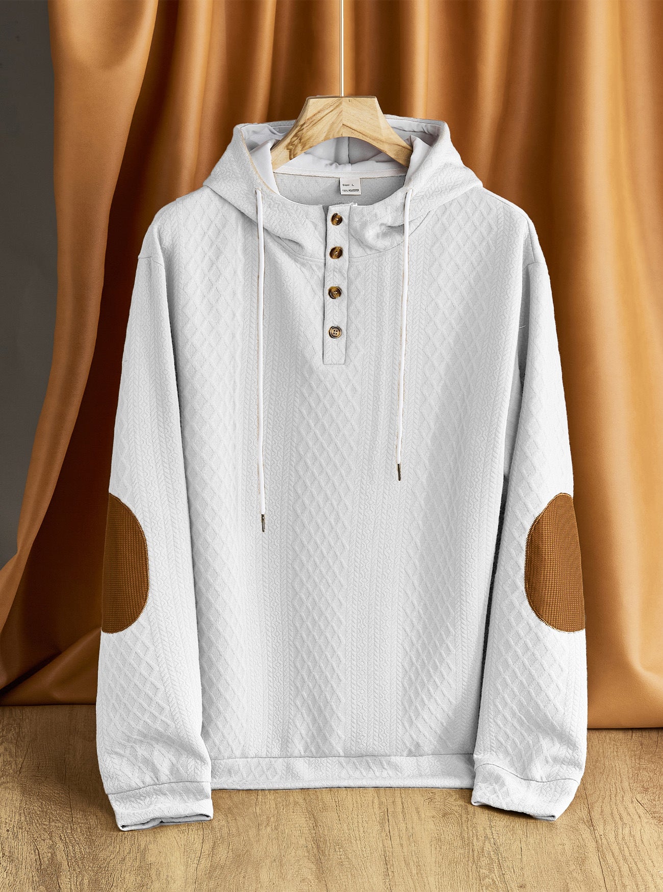 Men's solid color hooded embroidered sports sweatshirt