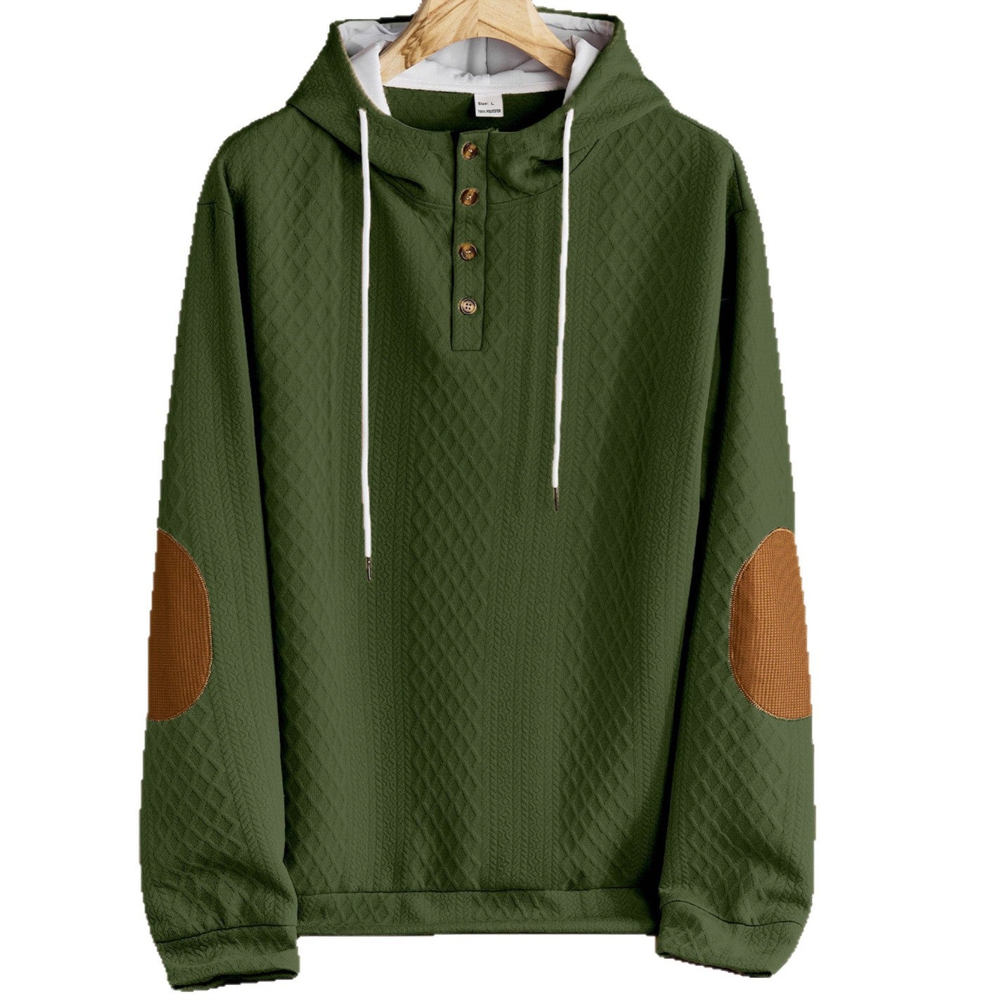 Men's solid color hooded embroidered sports sweatshirt