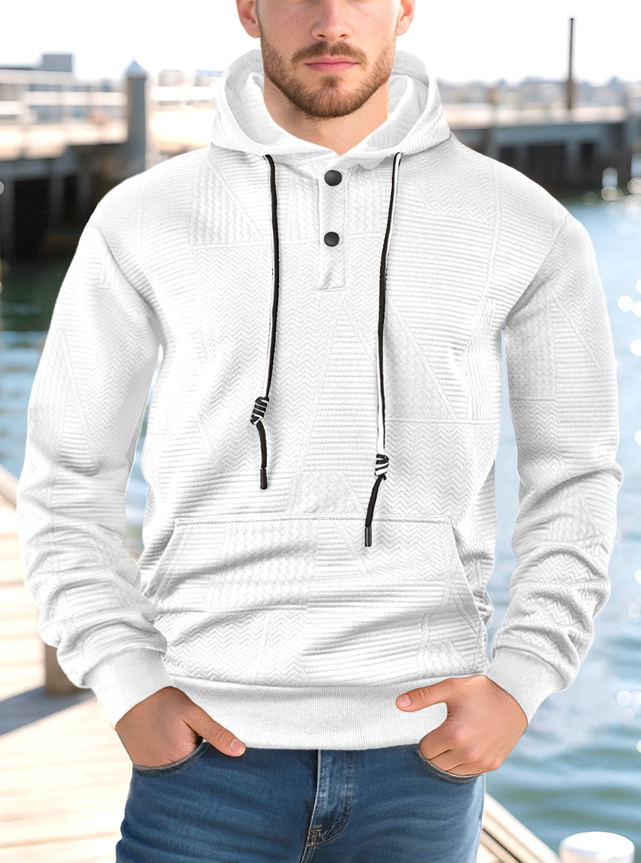 Loose casual hooded long sleeved sweatshirt