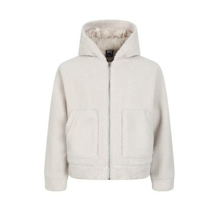 Lamb wool and velvet cotton coat hooded jacket
