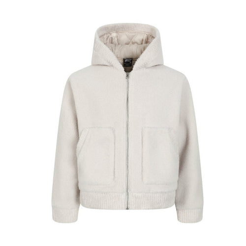 Lamb wool and velvet cotton coat hooded jacket