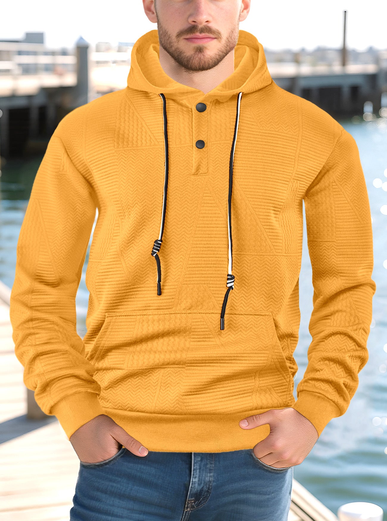 Loose casual hooded long sleeved sweatshirt